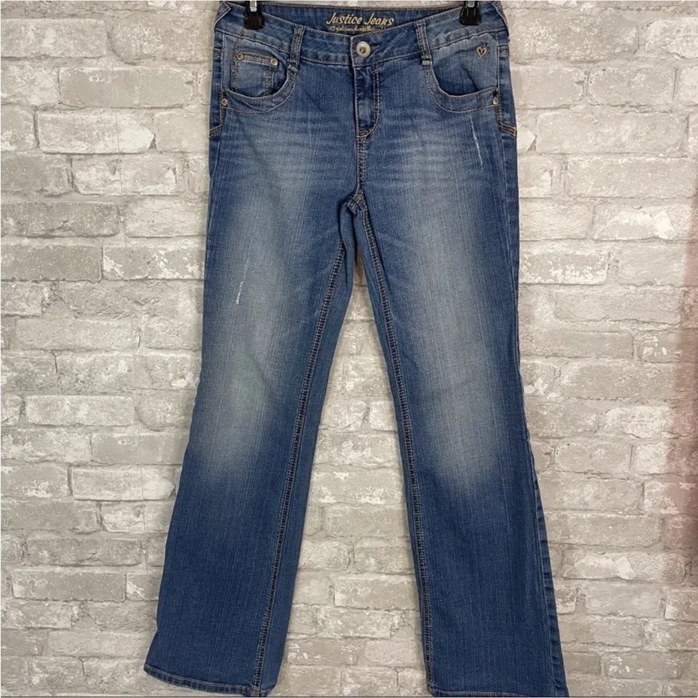 Justice Bootcut Distressed Jeans